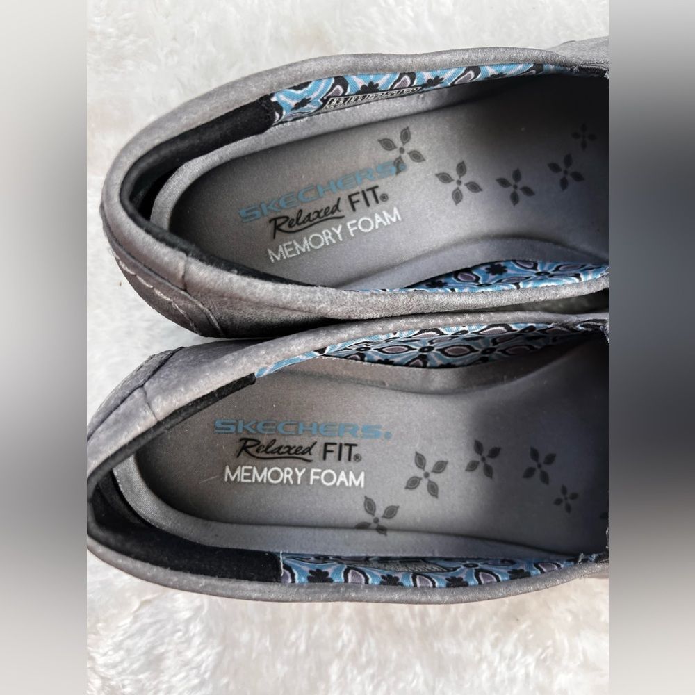 Skechers Gray Perforated Slip-On Loafers - Picture 7 of 14